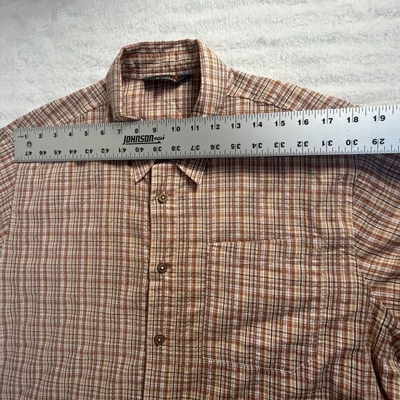 Royal Robbins Mens Plaid Short Sleeve Button-Up Shirt Large Organic Cotton Blend - Picture 6 of 8